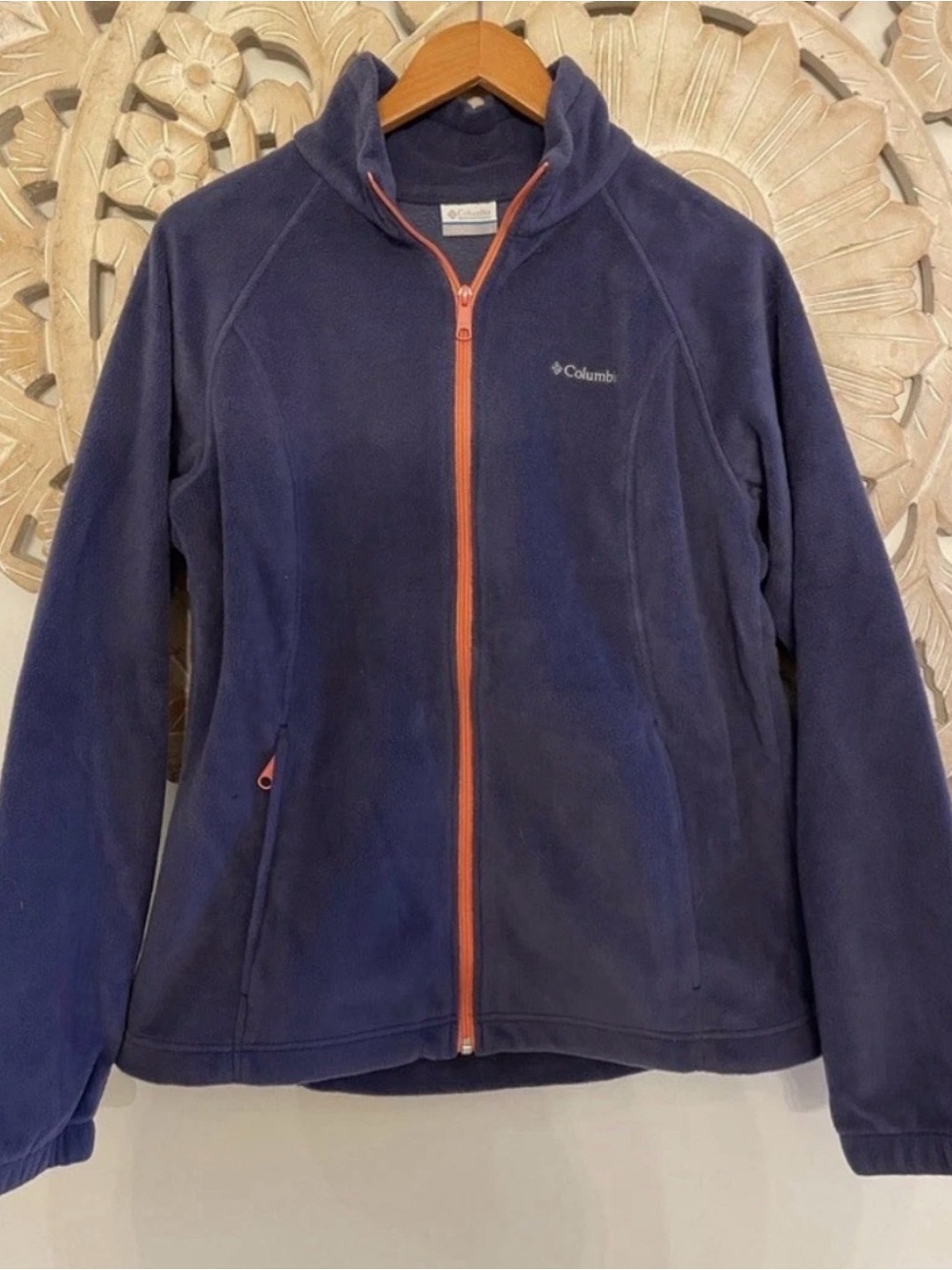 Columbia Purple Fleece Jacket with Coral Full Zip
